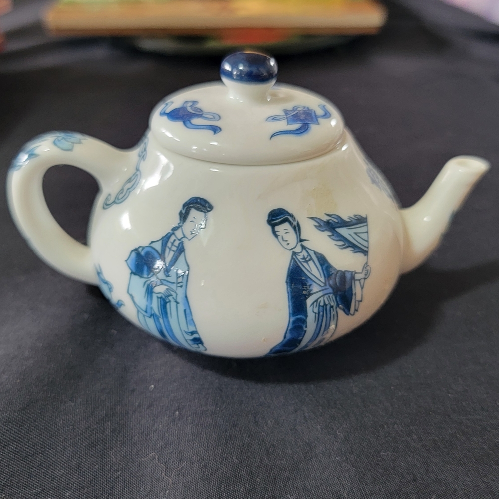 Traditional Blue and White Ceramic Teapot